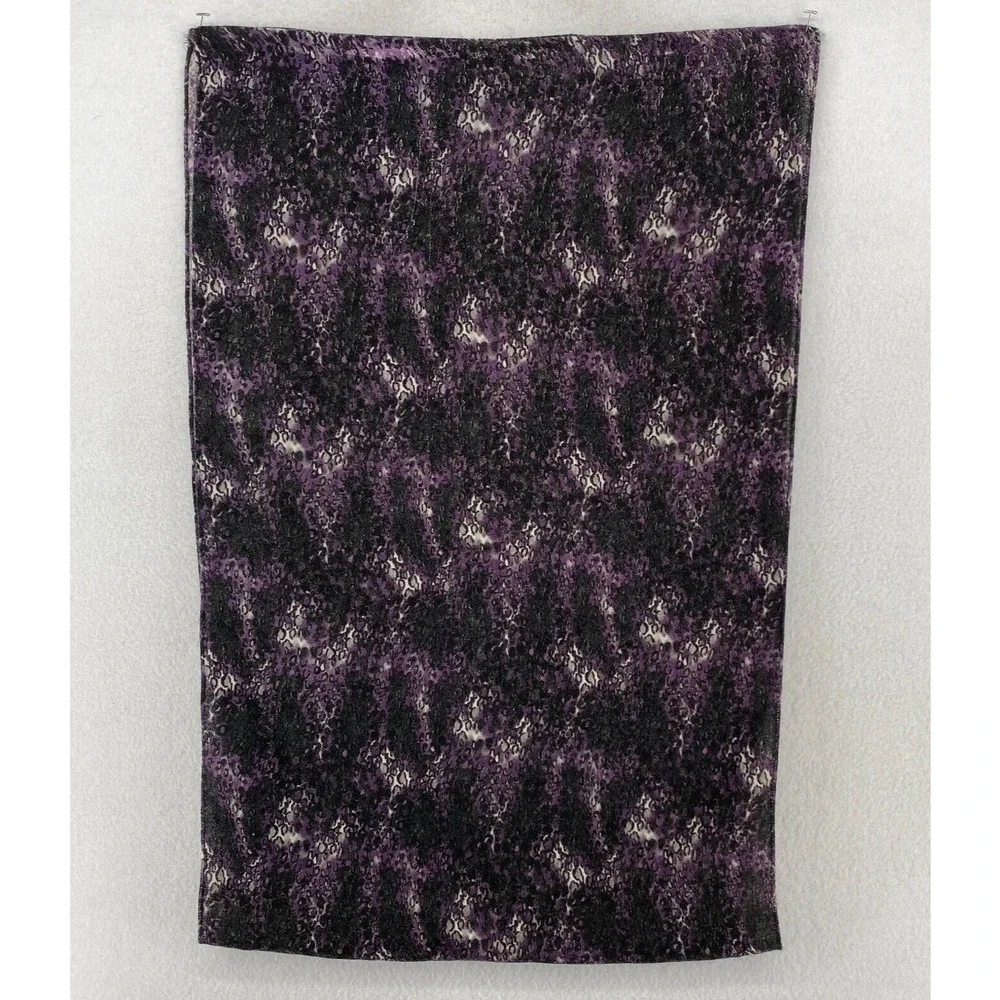 Scarf Womens OS Wool Blend Gauze Animal Print Snood Infinity Purple 19